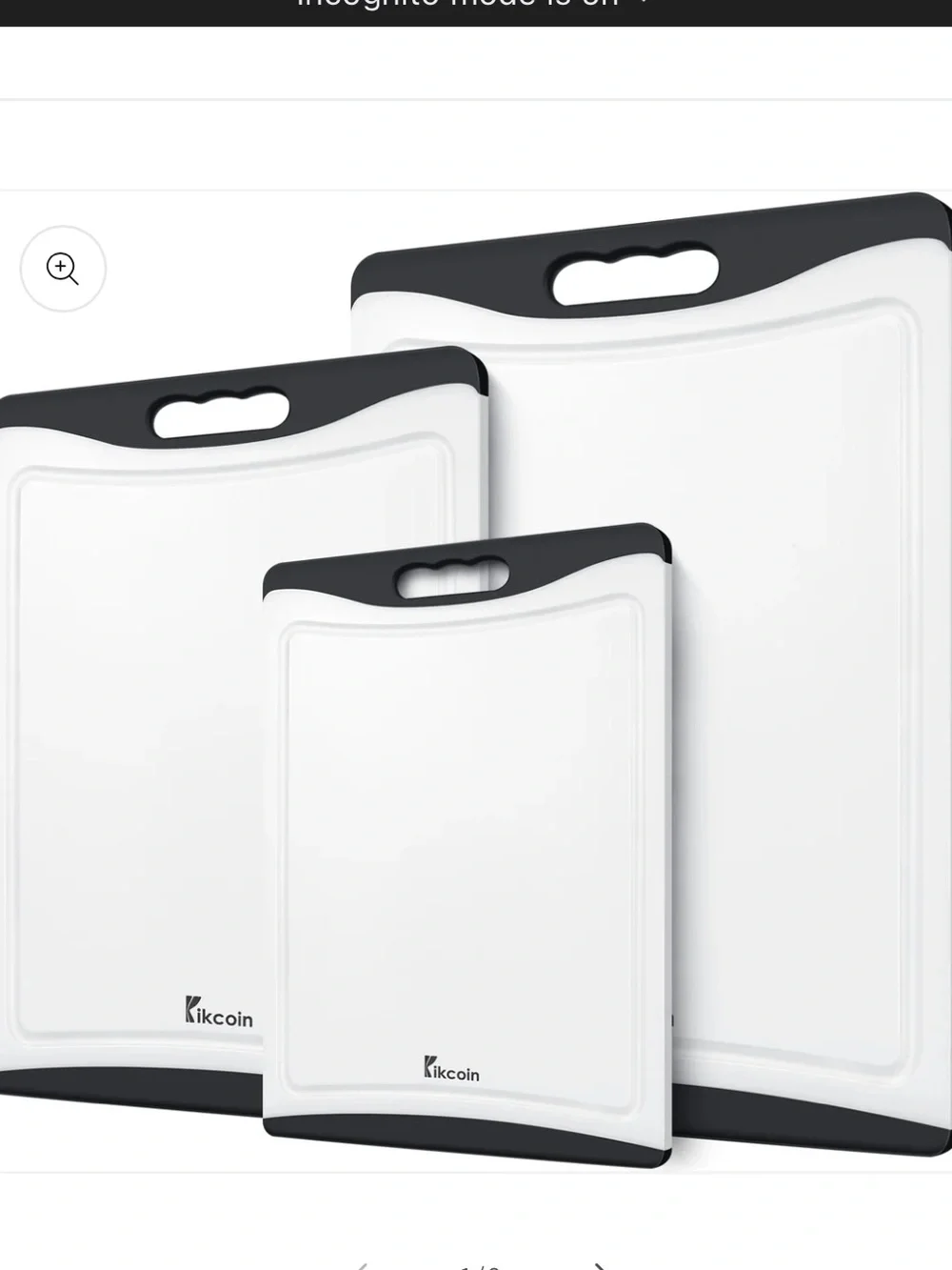 NWT Kikcoin Extra Large Cutting Boards Set of 3, Plastic Chopping Boards Gray